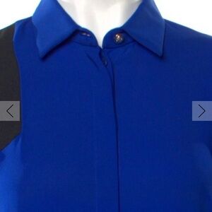 Versace Royal Blue and Black Blouse